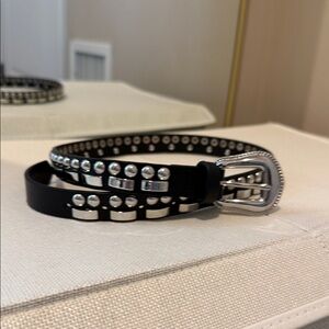 Black Studded Belt with Silver Accents